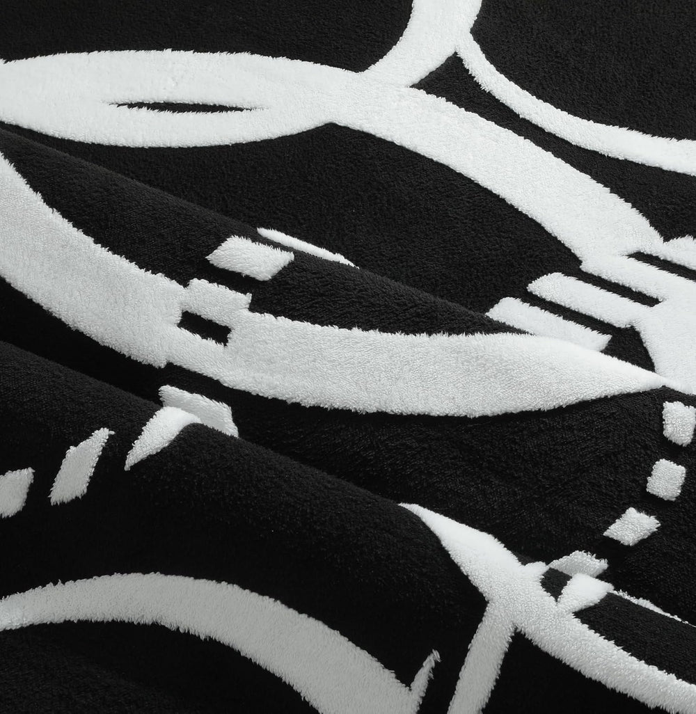 YIHOUSE Black and White Rug Washable 5x7 Area Rugs for Living Room