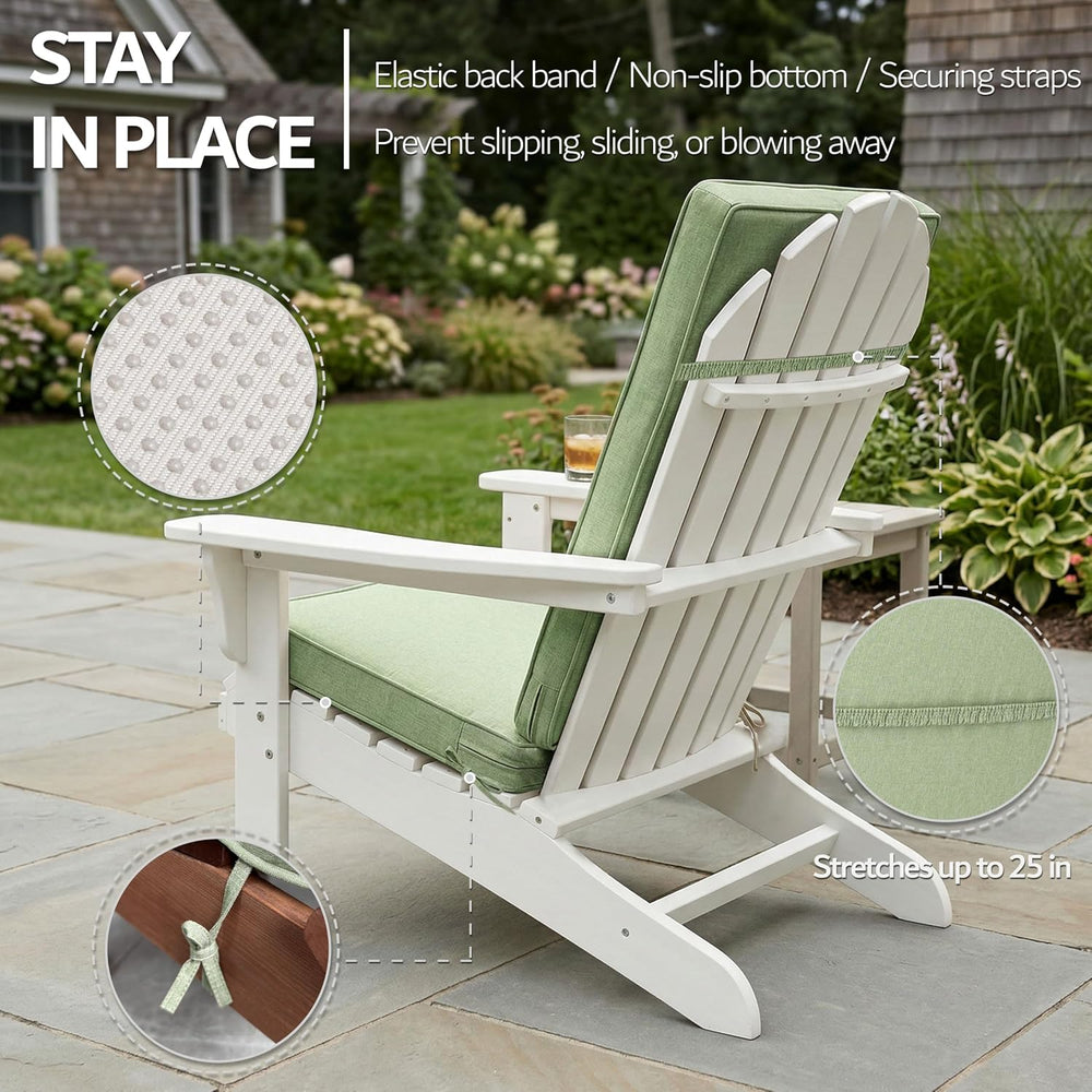 Adirondack Chair Cushions Set of 2 - Removable Covers, Water-Repellent & ...