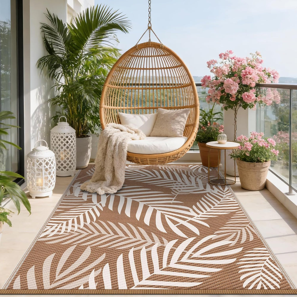 Kohree Outdoor Rug Waterproof 8x10, Reversible Outdoor Plastic Straw Rug with...