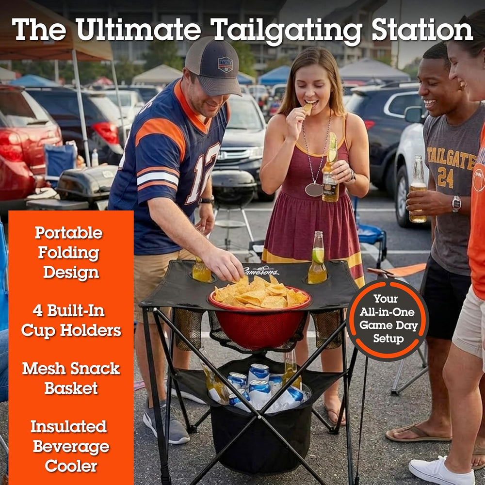 Camerons All-in-One Tailgating Table, Portable Folding Camping Table