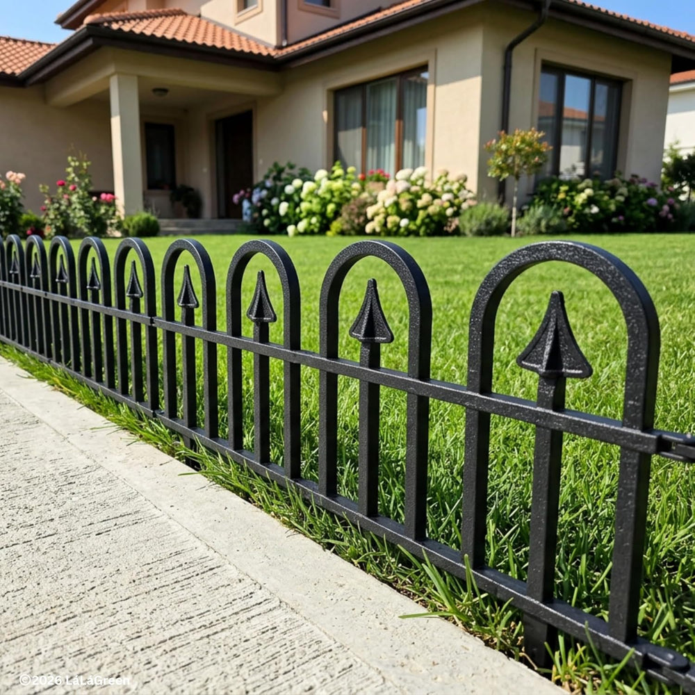 LaLaGreen Garden Edging Border (24in, 10 Pack) Small Flower Fence Panels