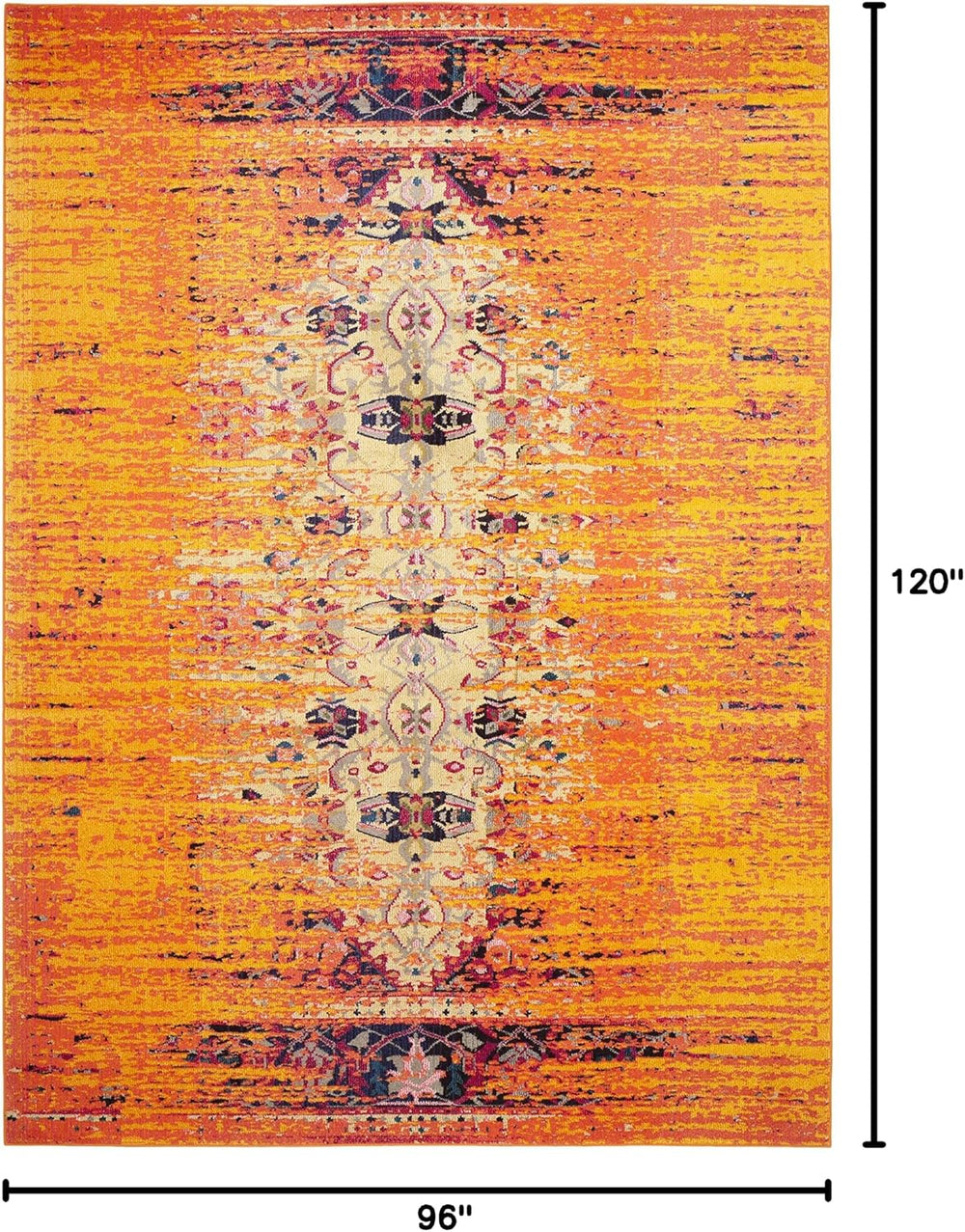 SAFAVIEH Monaco Collection Area Rug - 8' x 10', Orange & Multi, M...