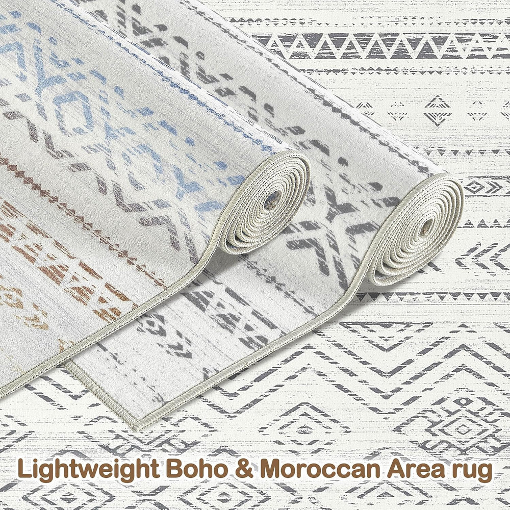 Tortania Area Rug Living Room Rugs- 9x12 Washable Large Soft Neutral Boho Mor...