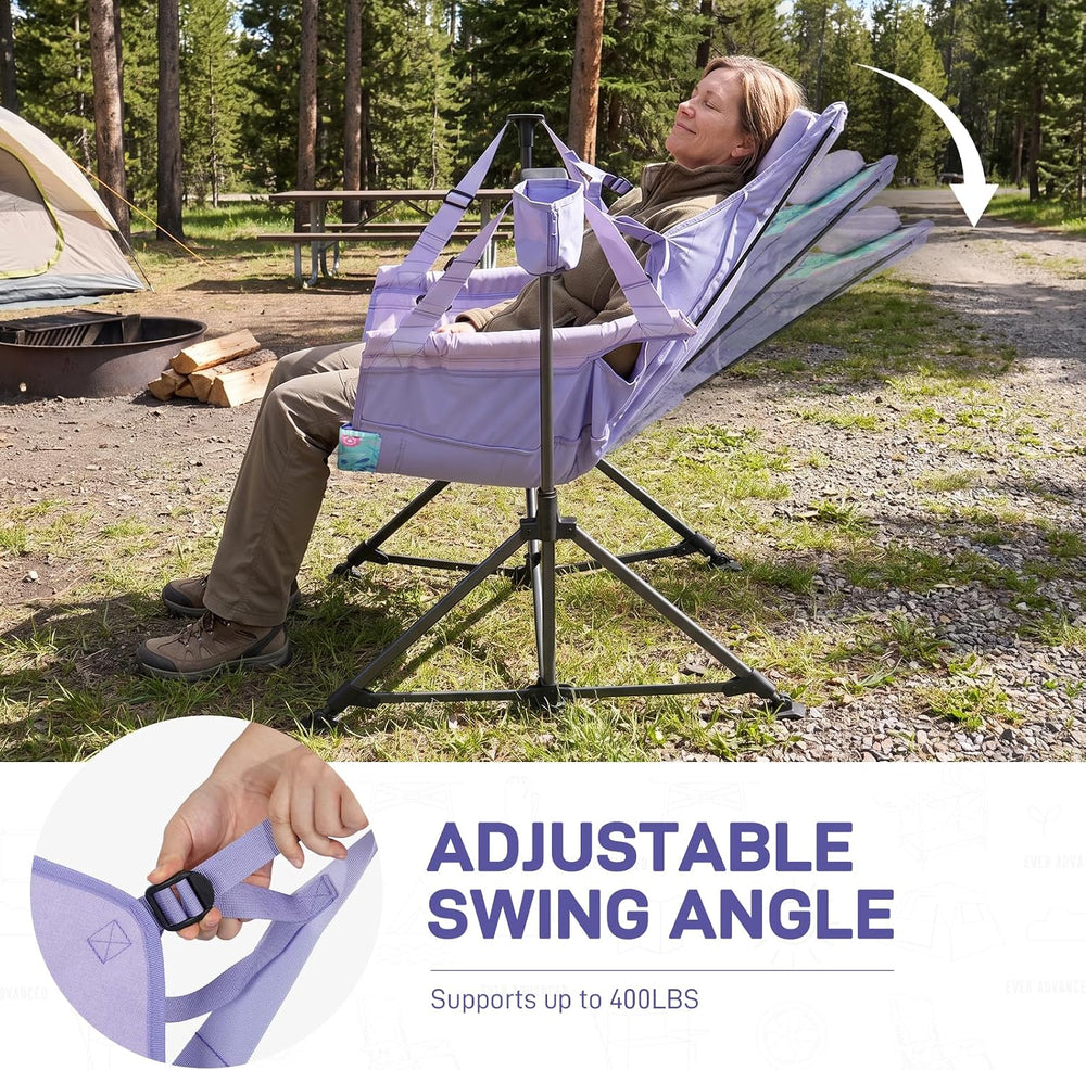 EVER ADVANCED Hammock Camping Chair, Oversized Heavy Duty Swing Chair with De...