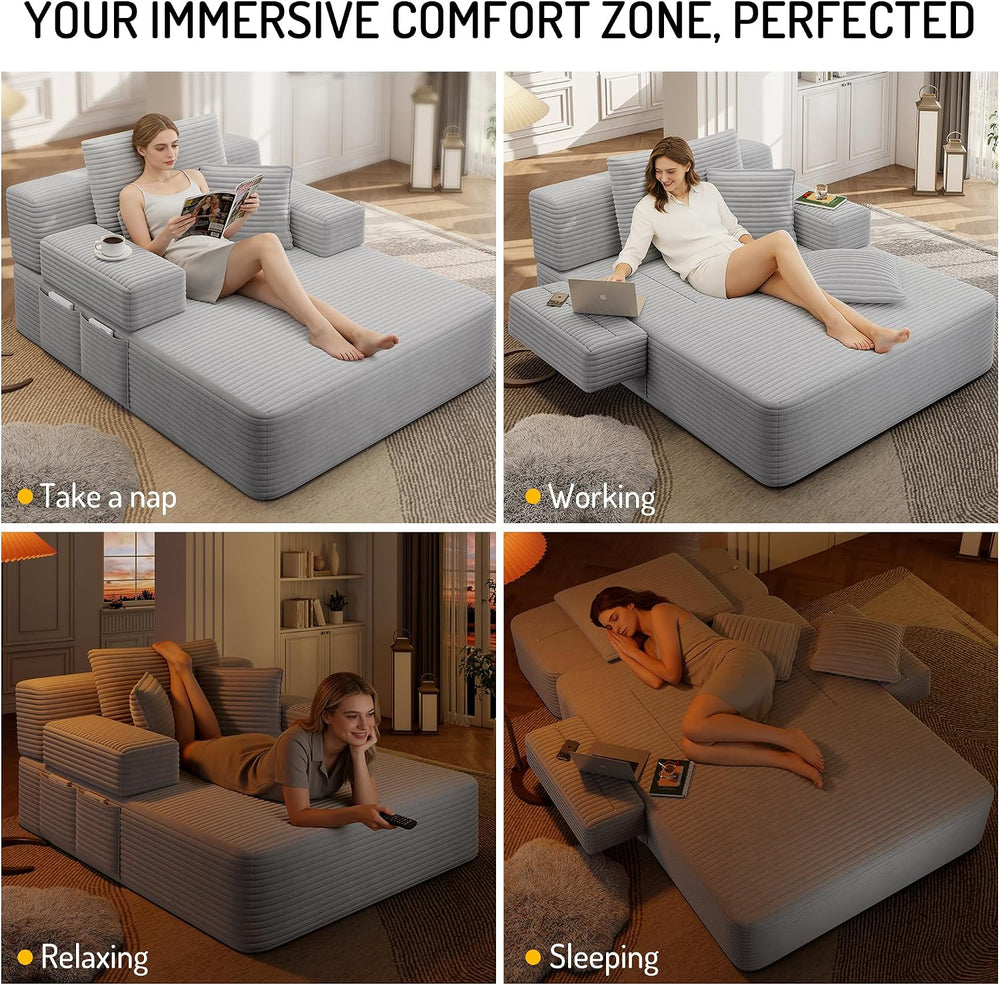 Avenix 70" Oversized Boneless Chaise Lounge Chair Indoor, Comfy Oversize...