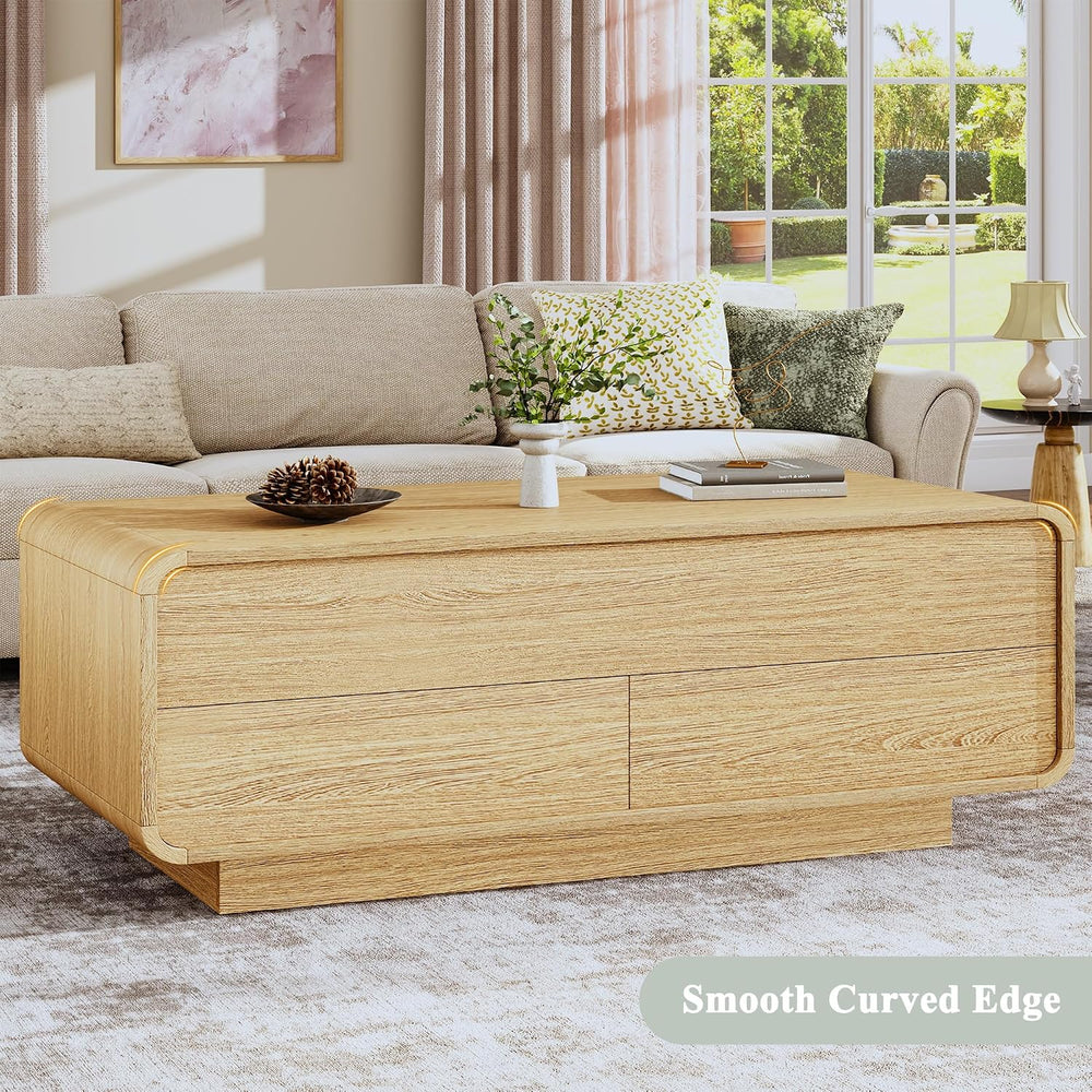 HUAHUU Lift Top Coffee Table with Storage, 2-Tier Center Table with 2 Drawers...