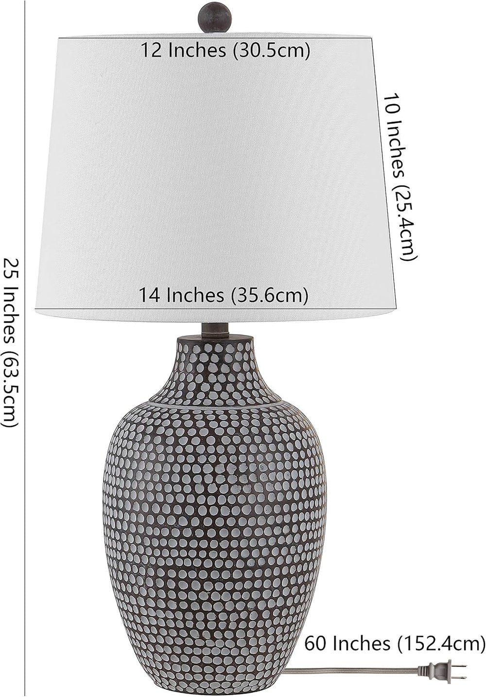 SAFAVIEH Lighting Collection Resler Modern Brown Dot 25-inch Bedroom Living R...