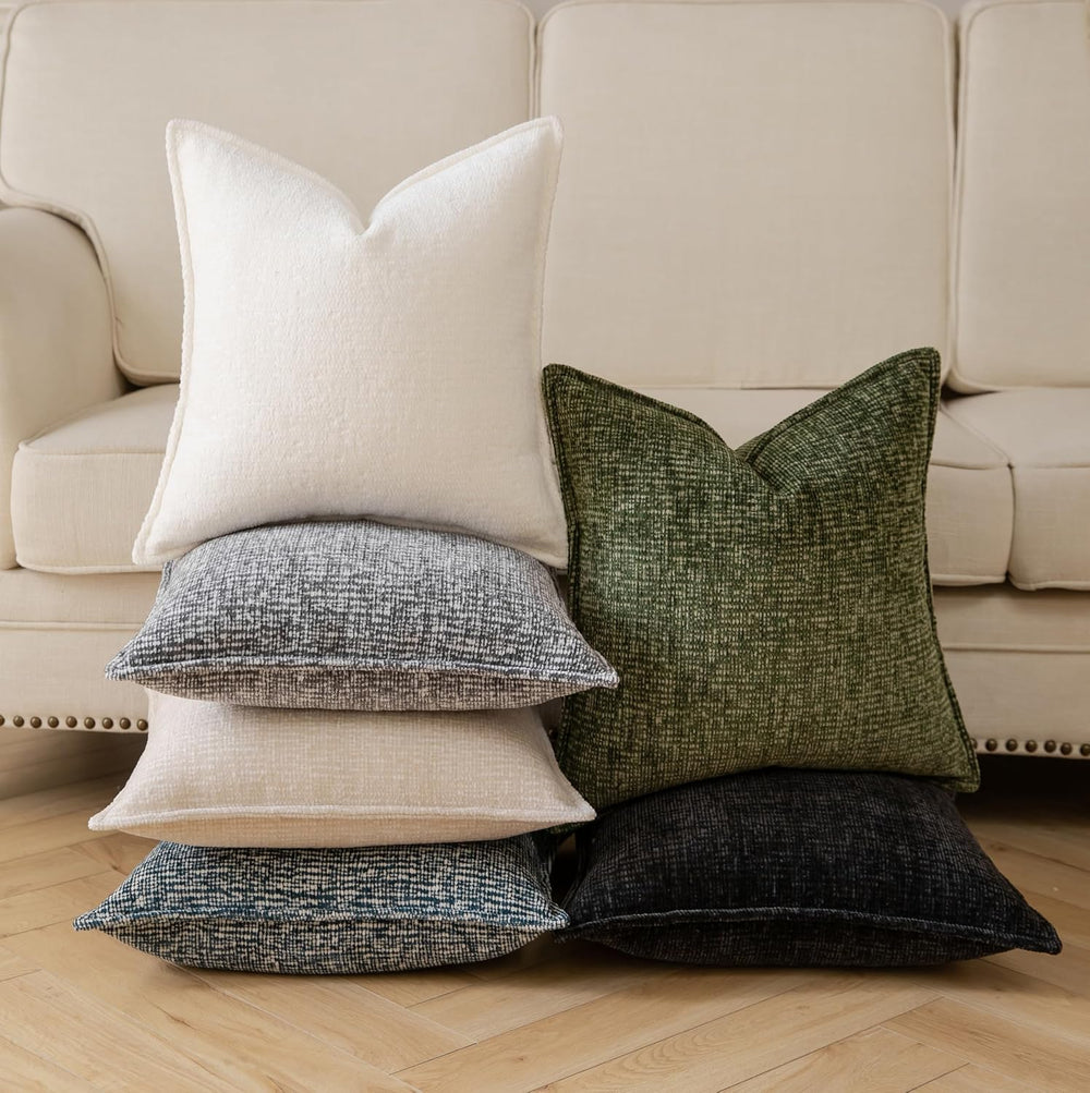Neelvin Textured Throw Pillow Covers 26x26 Thick Luxury Chenille Decorative P...
