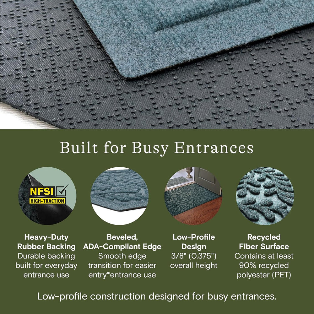 WaterHog Boxwood Front Door Mat Indoor Outdoor Entrance, All-Weather Mats