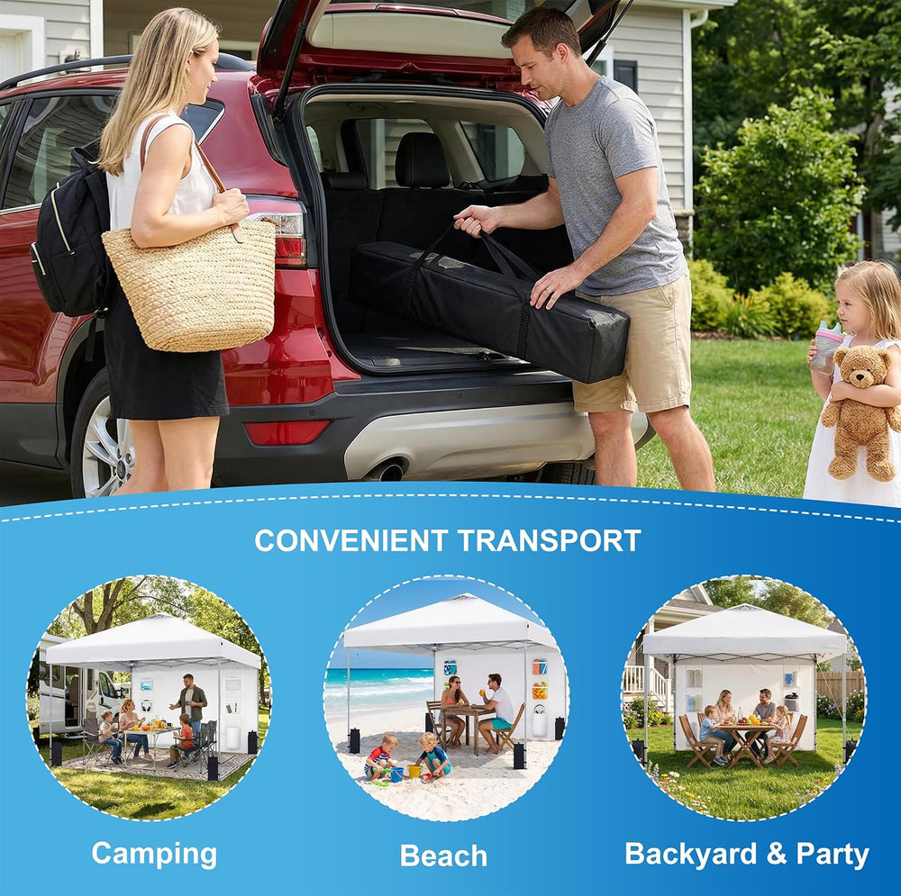SANWAY 10x10 Pop Up Canopy Tent with Sidewall, Vendor Booth Shelter