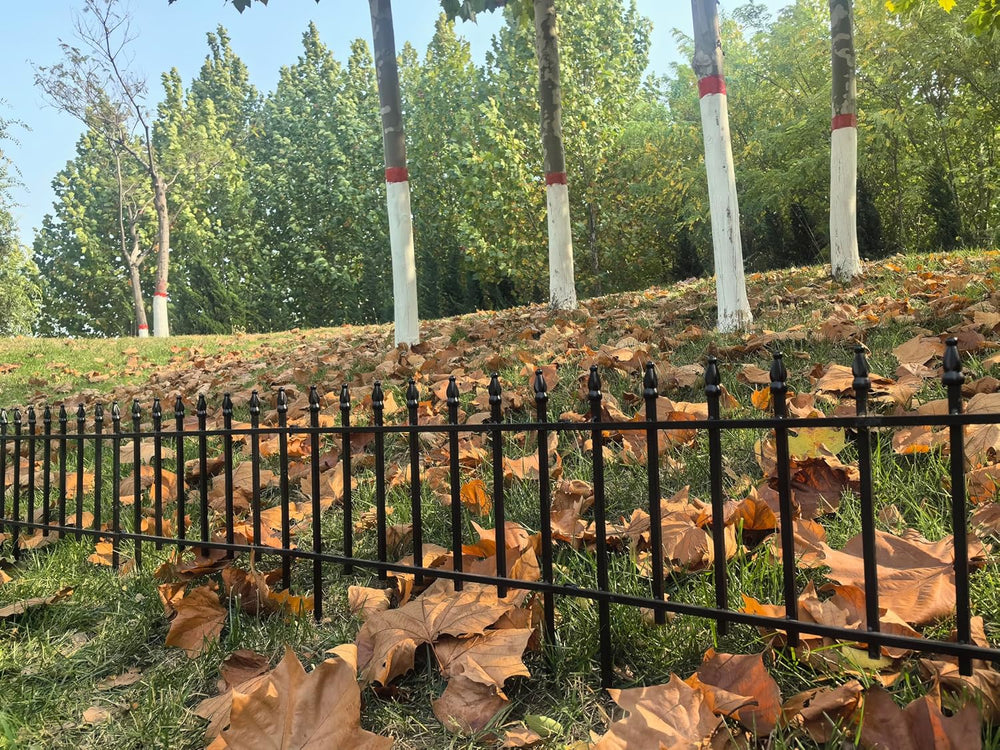 ARIFARO 5 Panels Metal Garden Fence 18" H x 22" W, Decorative Fence...