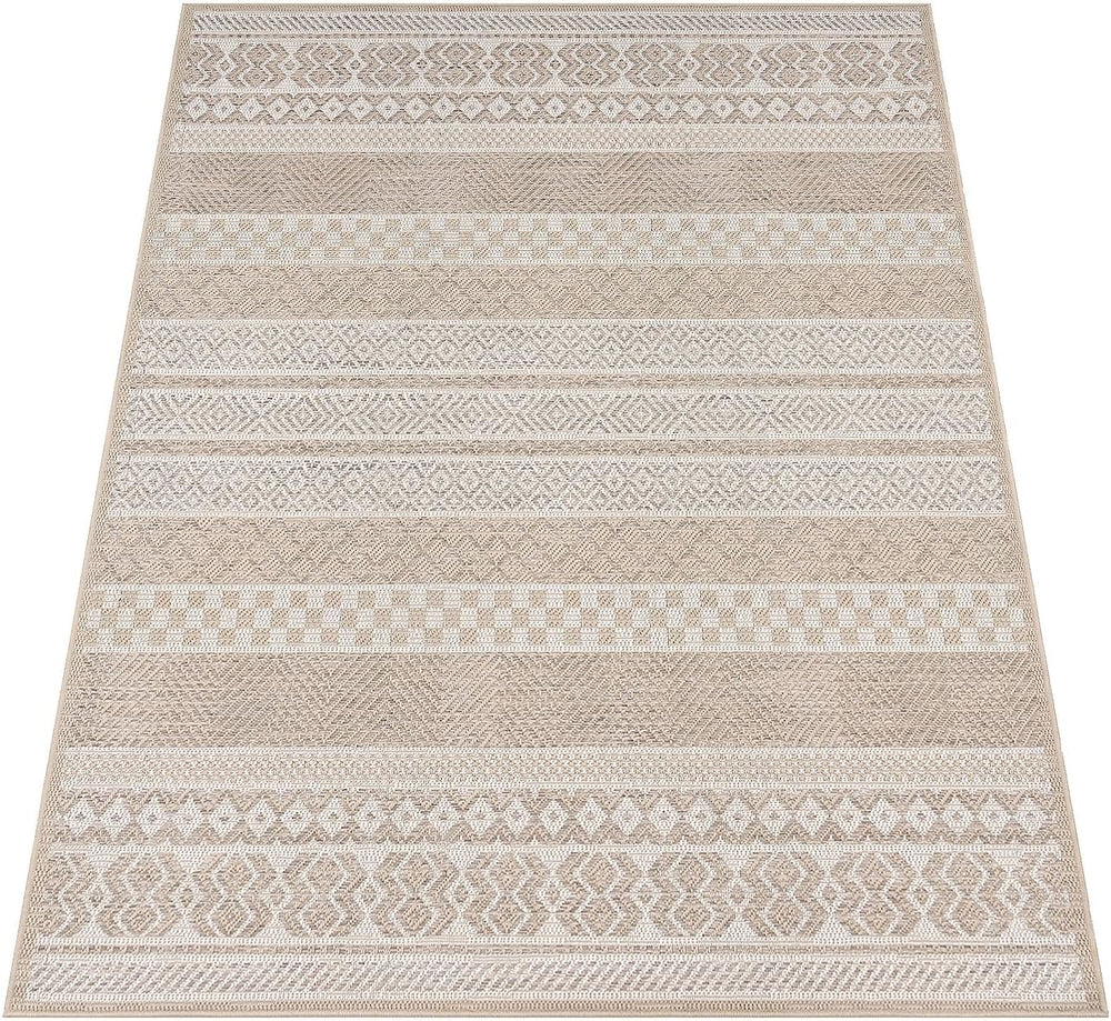 Paco Home Outdoor Rug for Patio or Balcony Modern flatweave Boho Ornaments in...
