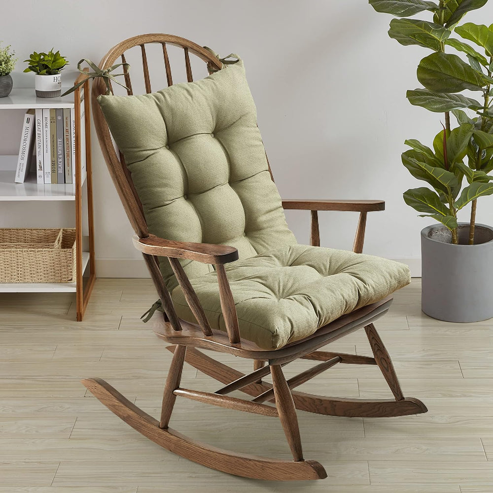 Rocking Chair Cushion Premium Pads Non Skid Slip Backed Set of Upper and Lowe...