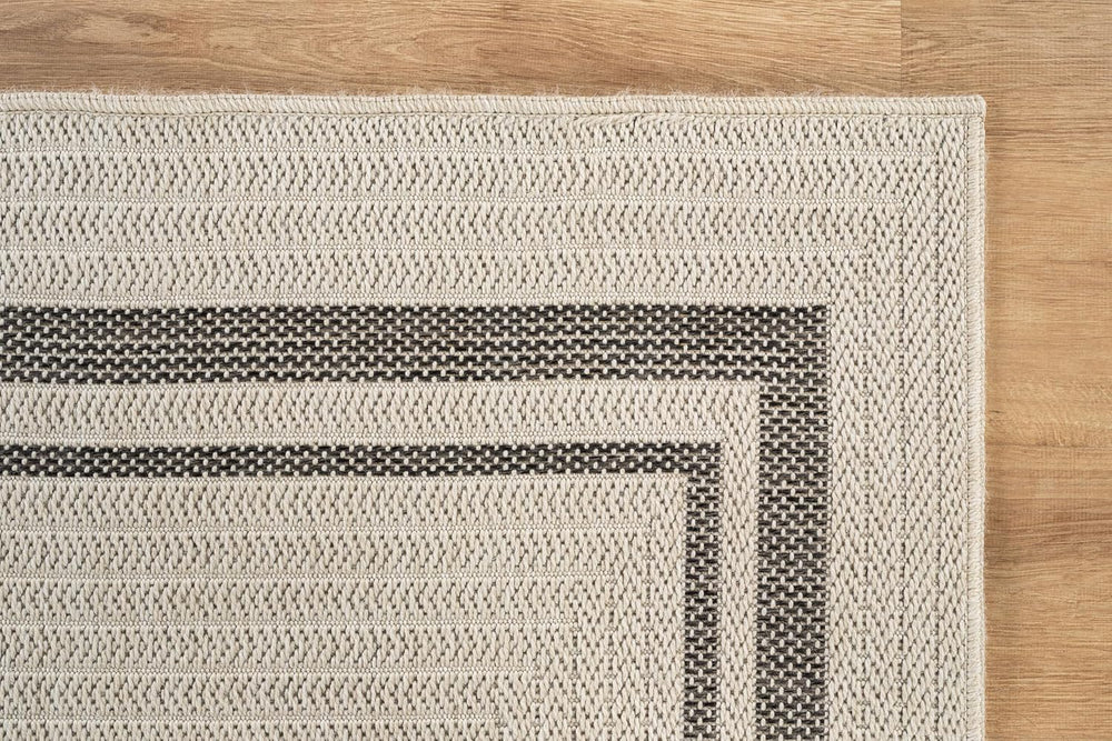 Beverly Rug Easy Jute Bordered Rug 10x14 Washable Large Indoor Outdoor Area R...