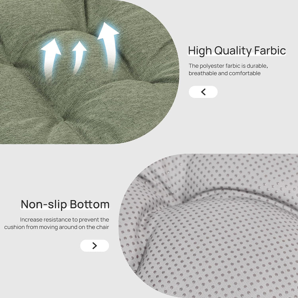 Love's cabin Memory Foam Chair Cushions Set of 4, 15.5 Inch, Green