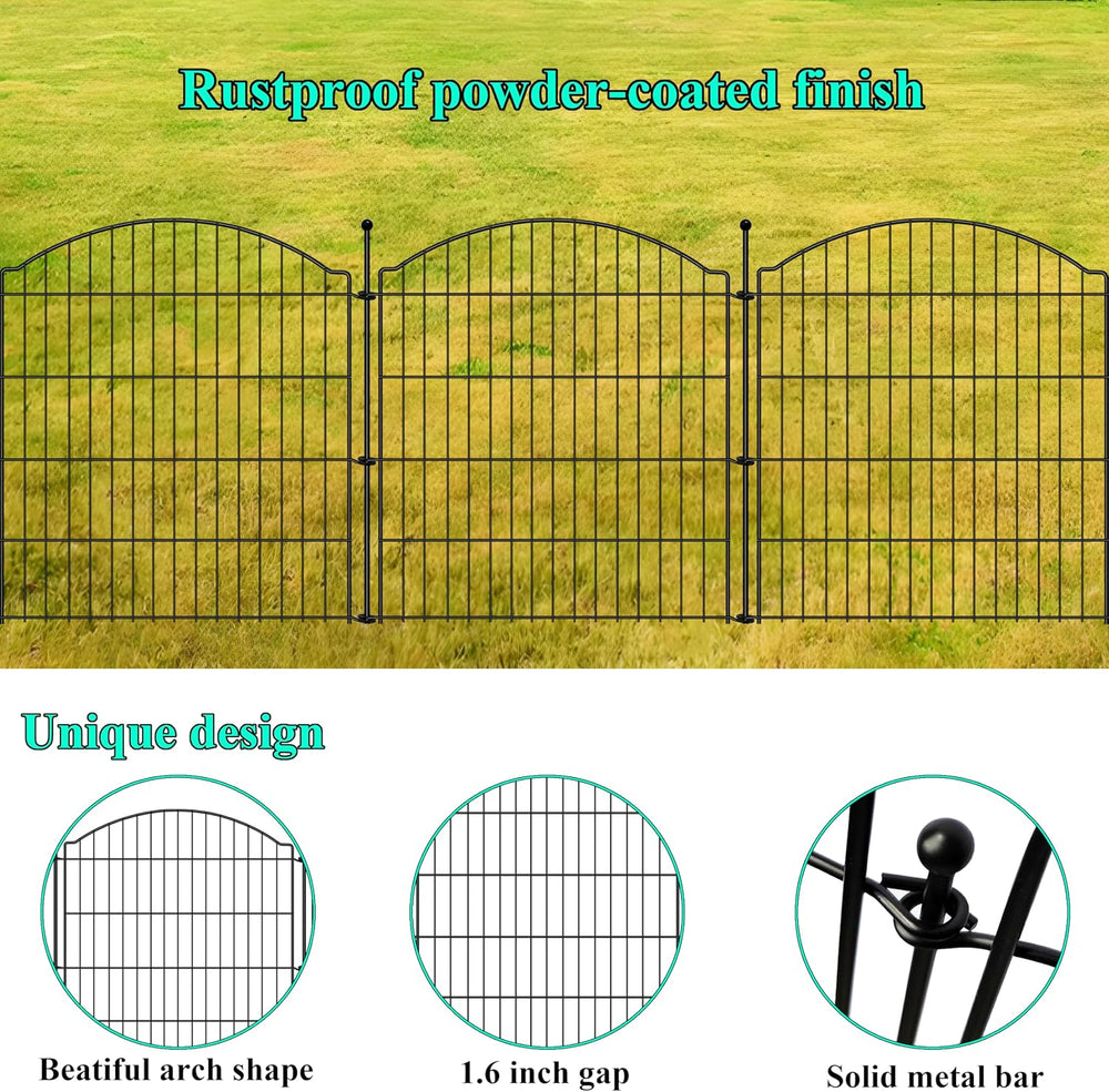 Decorative Garden Fences 32in x 12ft, 5 Pack Outdoor Fencing Animal Barrier D...