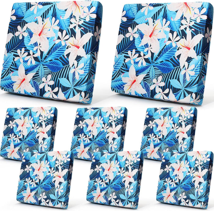 Tingjoo 8 Pcs Christmas Patio Cushion Covers, White Floral