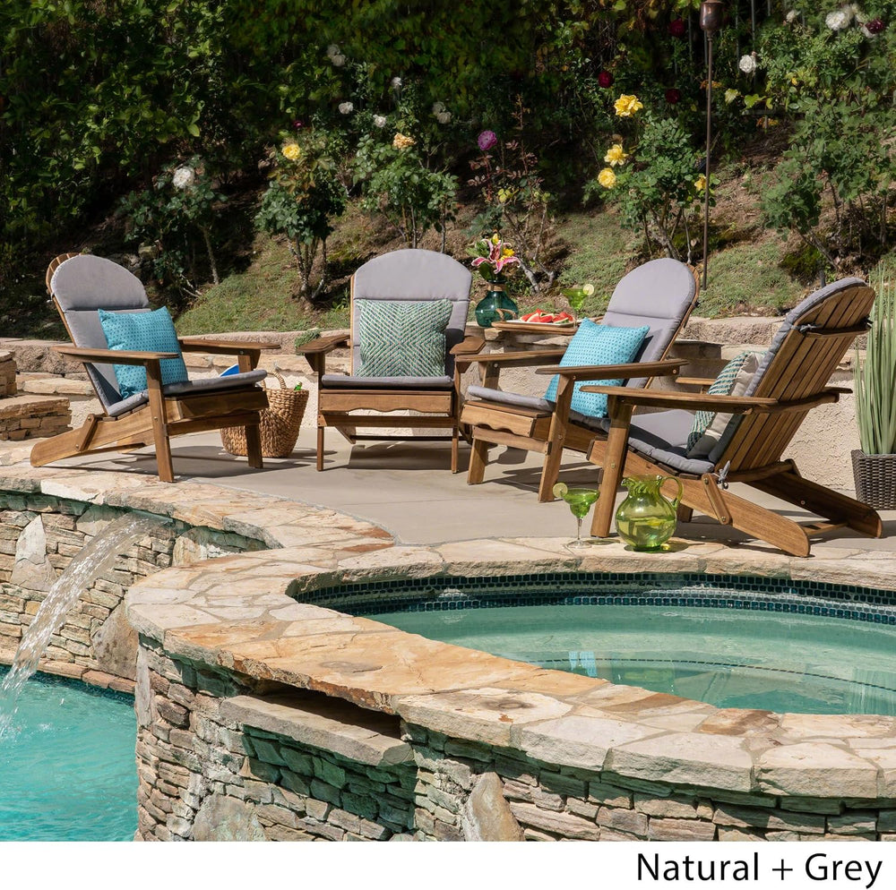 Christopher Knight Home Amenda Outdoor Acacia Wood Folding Adirondack Chairs ...