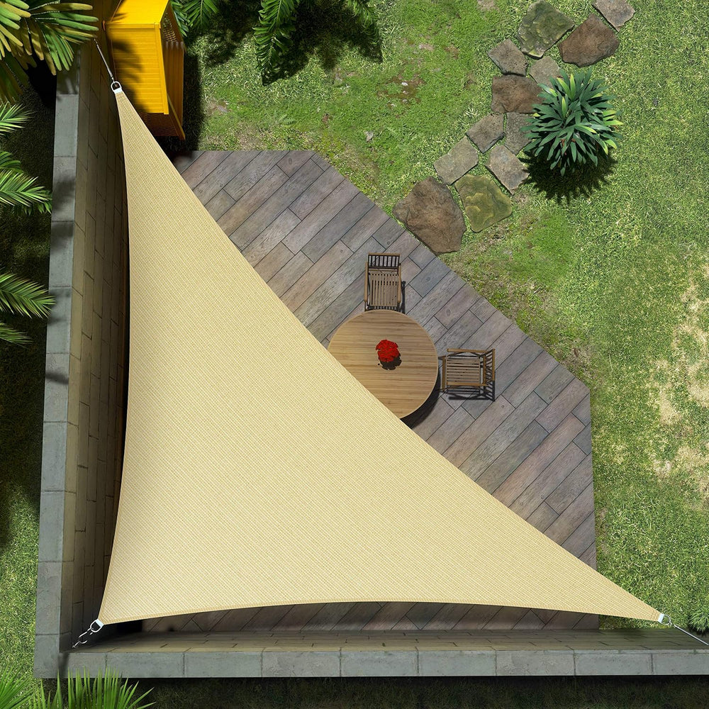 Amgo 20' x 20' x 28.3'Beige Right Triangle Sun Shade Sail Outdoor...