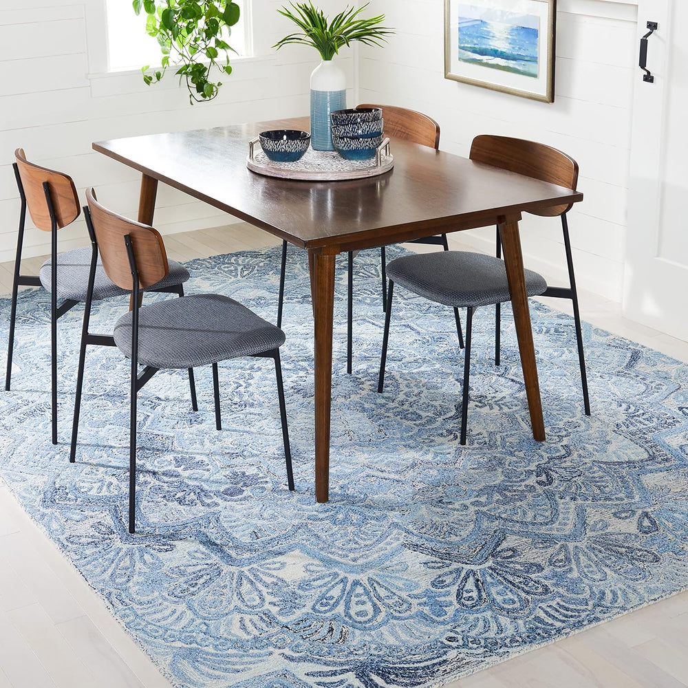 SAFAVIEH Marquee Collection Area Rug - 10' x 14', Blue & Ivory, H...