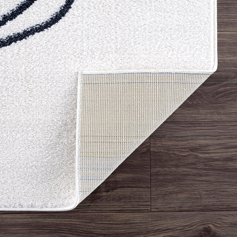 Abani Rugs Cream and Gray 5’3” x 7’6” (5'x8') Mid-Century Rug with Ci...