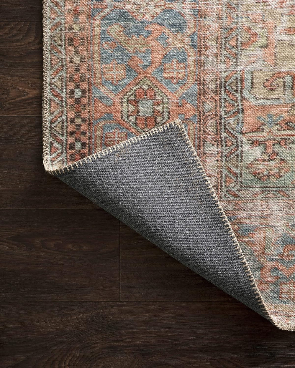 Loloi Loren Terracotta/Sky 5'-0" x 7'-6" Area Rug