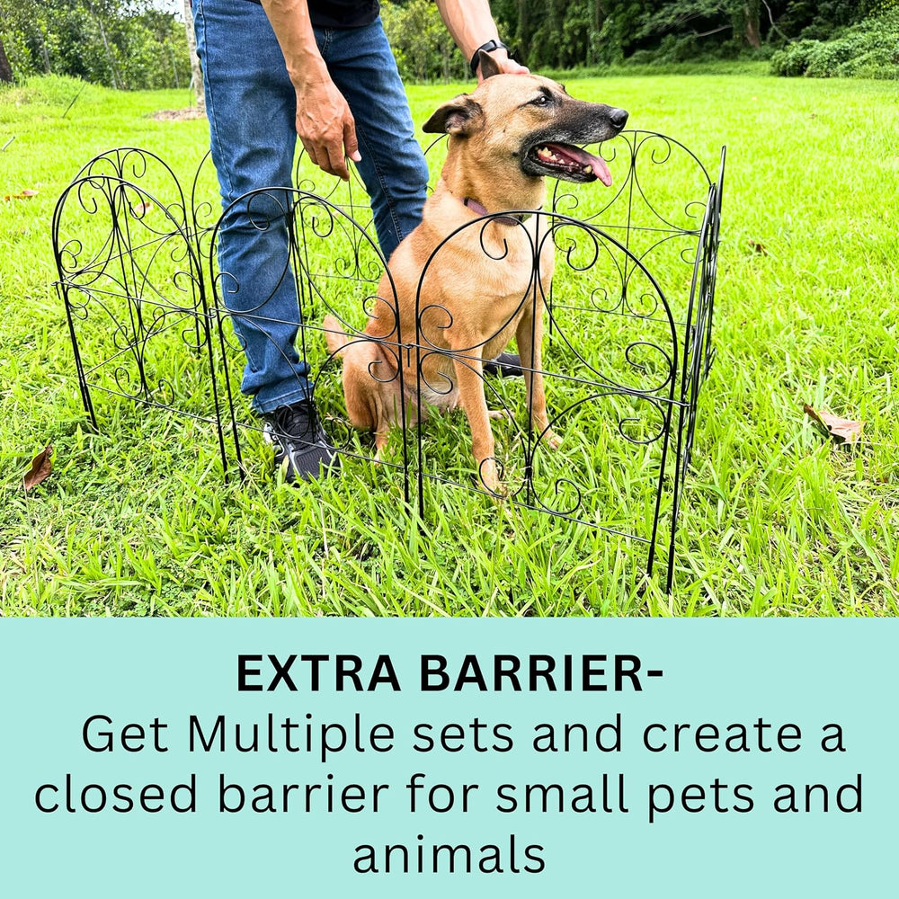 ShopLaLa Garden Fence Border Animal Barrier (10 Panels) 12in(L) x 24in(H) Met...