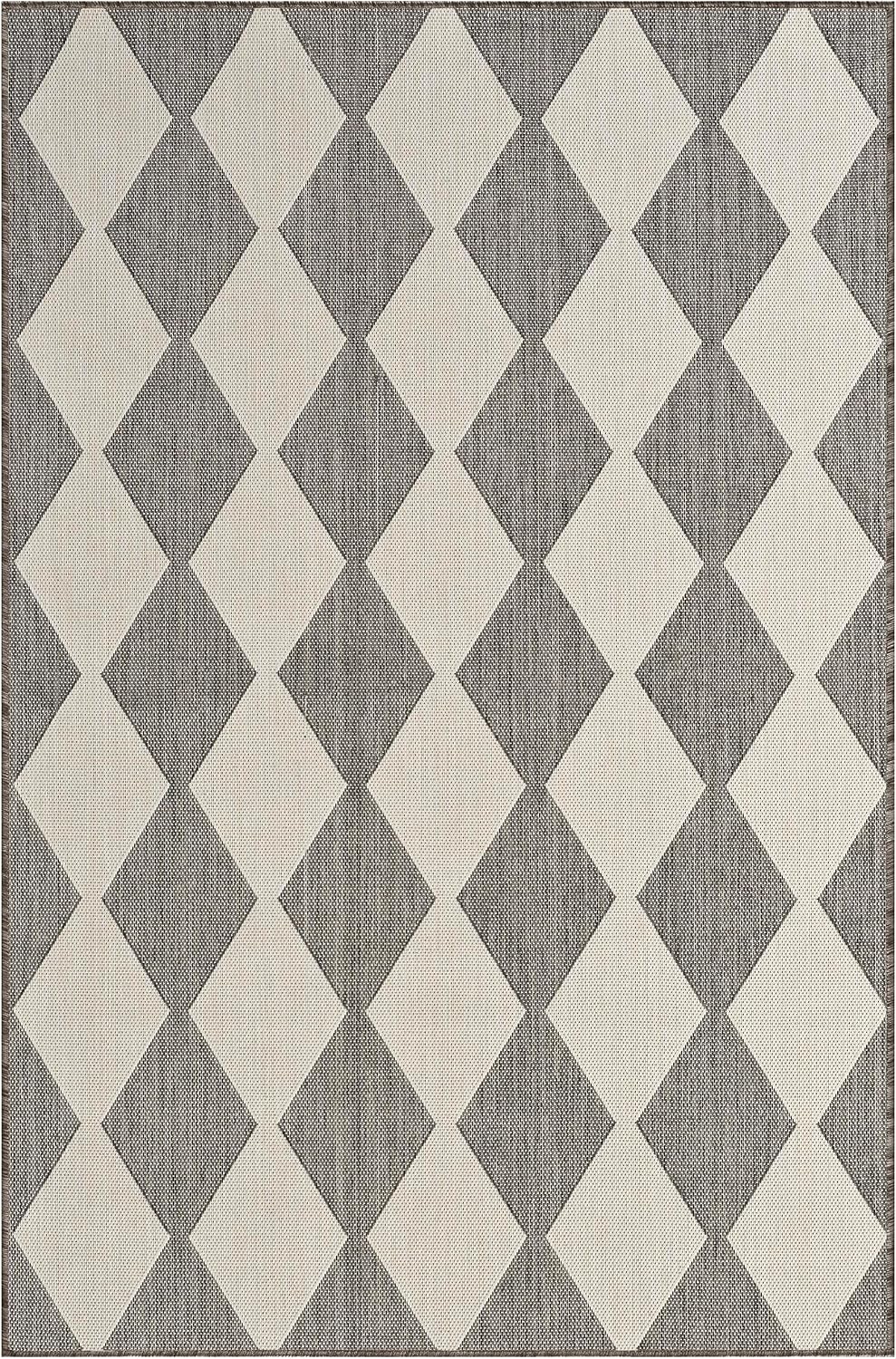 Nourison Home Positano Charcoal 4' x 6' Area Rug - Easy Clean, Non Sh...