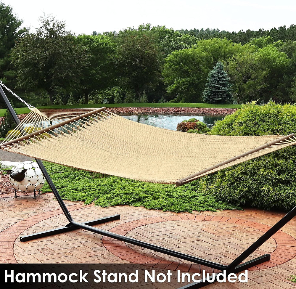 Sunnydaze 75" x 55" Bed, Heavy-Duty Double Rope Hammock for Outside...