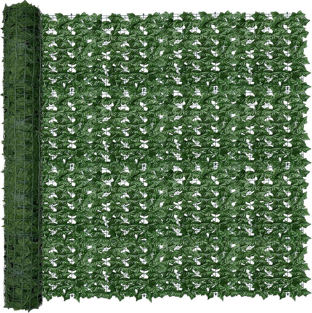 Artificial Fence Privacy Screen: 6FT x 20FT UV-Anti Faux Greenery Backdrop Iv...