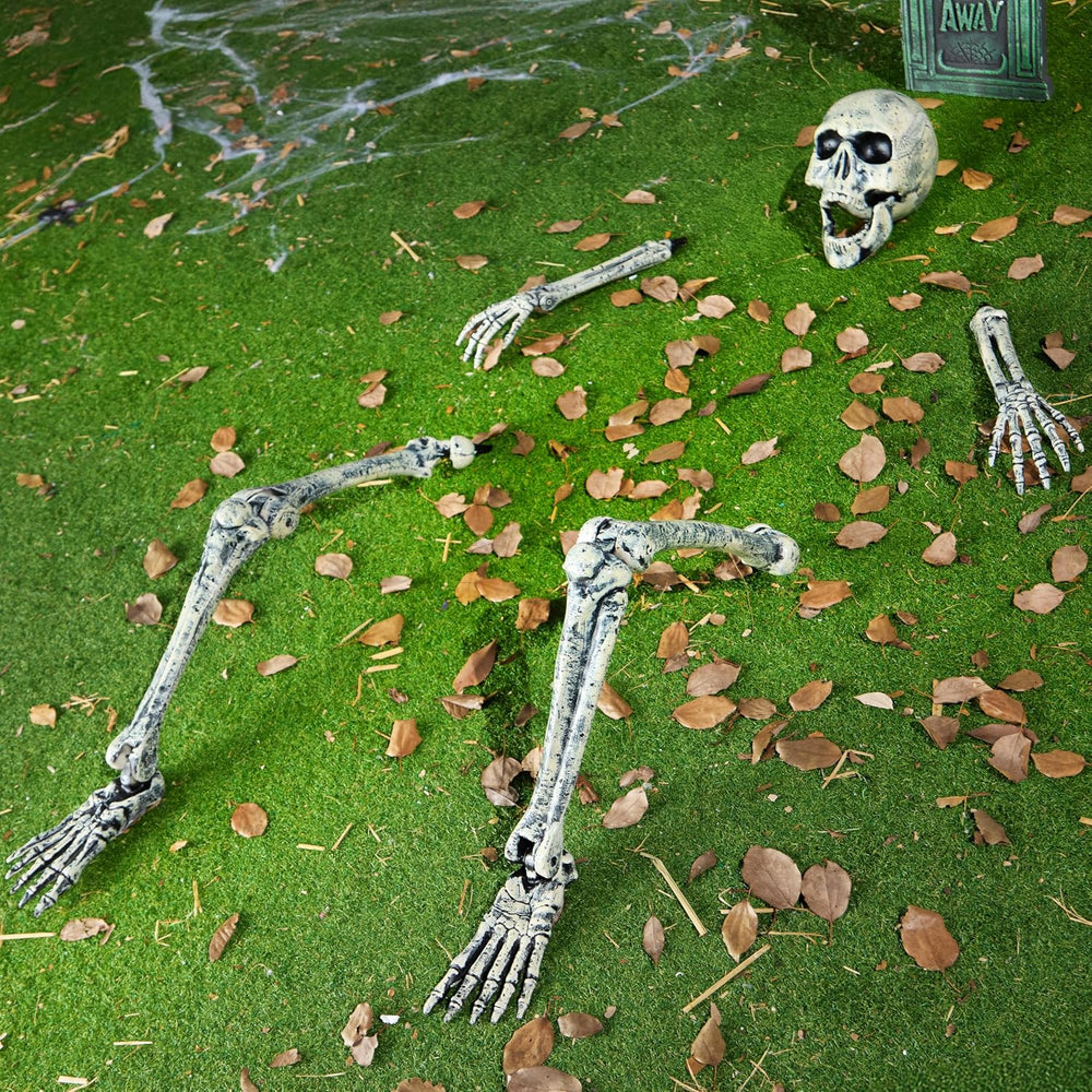 JOYIN 5 Pcs Halloween Skeleton Decorations Outdoor, Life Size Skeleton Yard S...