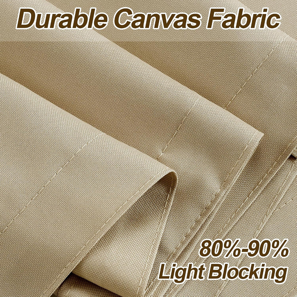 NICETOWN Outdoor Curtains for Patio Waterproof with Zipper Connects 2 PCs