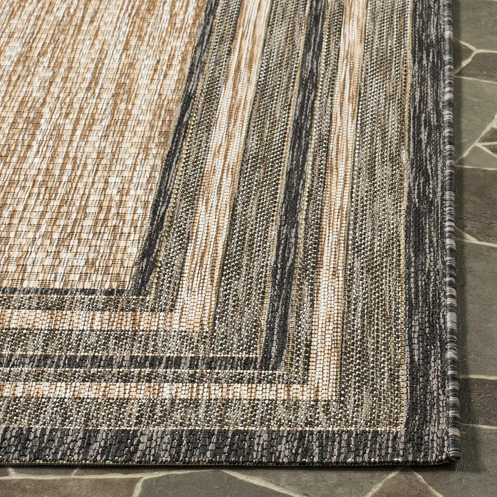 SAFAVIEH Courtyard Outdoor Area Rug 8'x10', Natural & Black CY847...