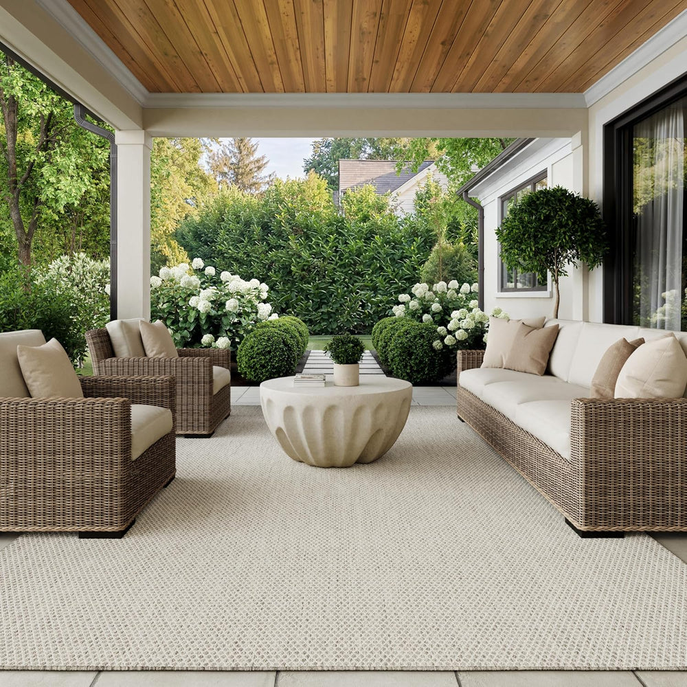Nourison Home Courtyard 9' x 12' Indoor/Outdoor Serged Edges Area Rug...