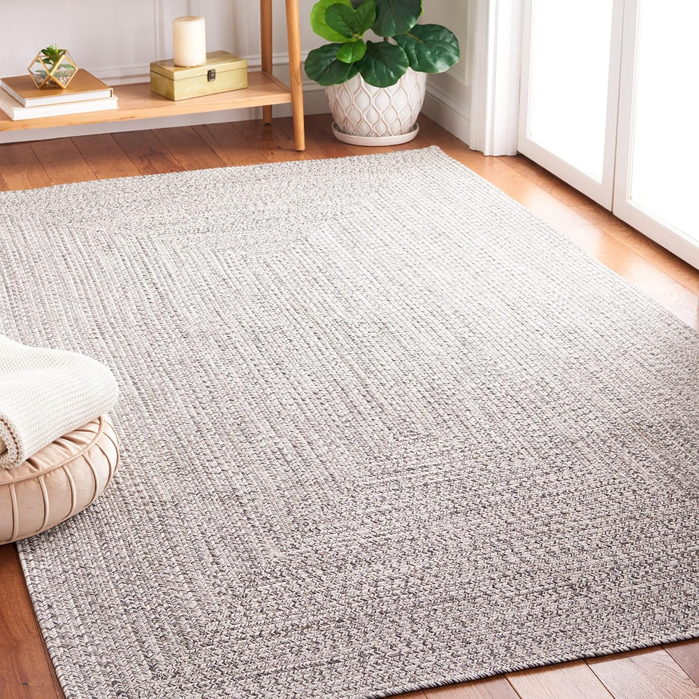 SAFAVIEH Braided Indoor/Outdoor Accent Rug 3x5, Grey & Ivory BRA201F