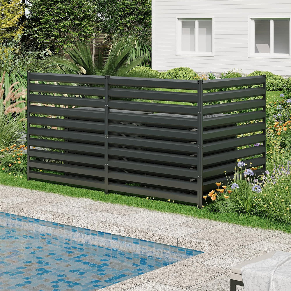 Metal Air Conditioner Fence, 42''H x 38''W (3Panels) Metal Ou...