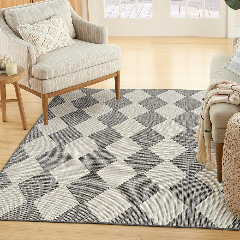 Nourison Home Positano Charcoal 4' x 6' Area Rug - Easy Clean, Non Sh...
