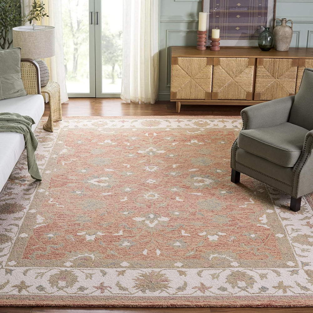 SAFAVIEH Area Rug 9x12 - Heritage Collection - Large - Rust & Ivory, Hand...