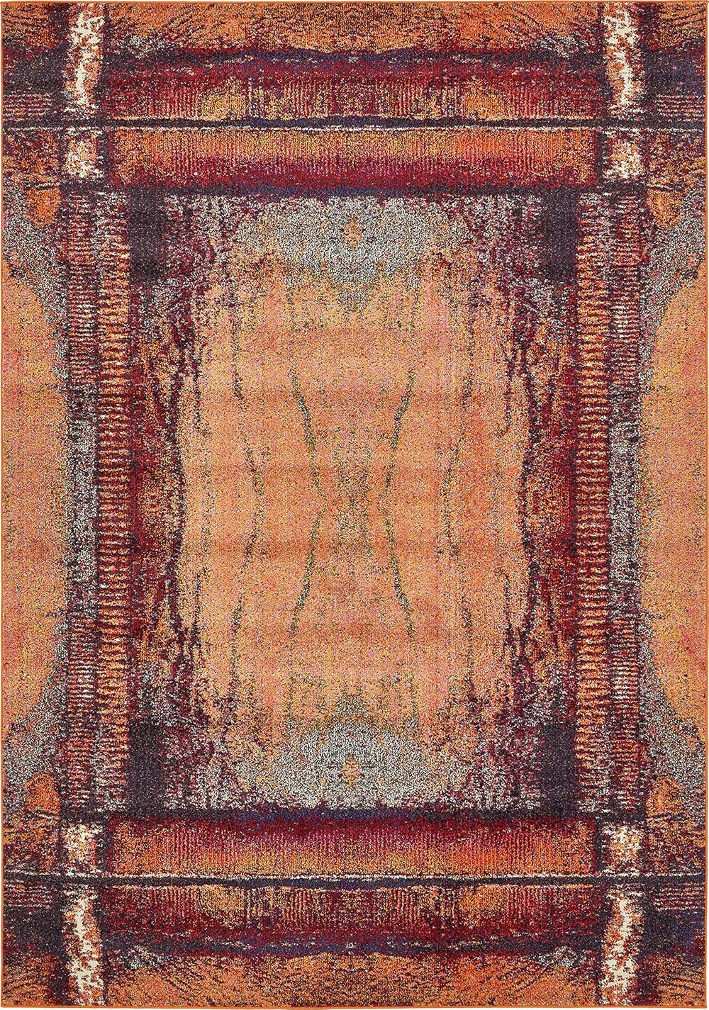 Unique Loom Estrella Collection Rustic, Distressed, Modern, Abstract Area Rug...