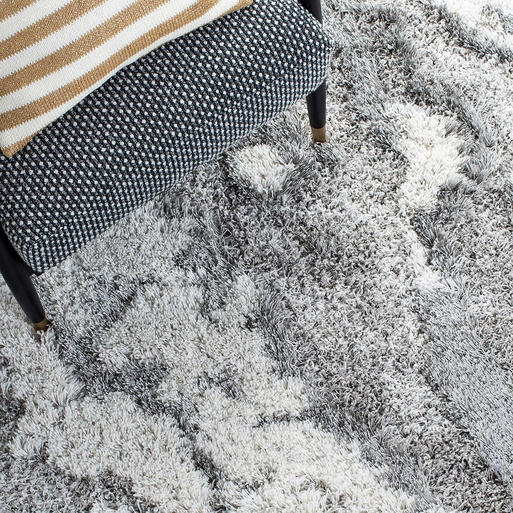 SAFAVIEH Horizon Shag Collection Runner Rug - 2' x 8', Grey & Ivo...