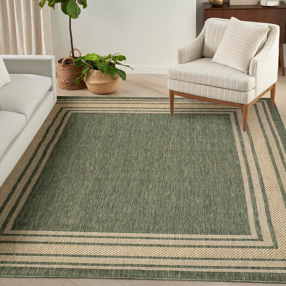 Nourison Home Horizon Indoor/Outdoor Green 9' x 12' Area Rug - Easy C...