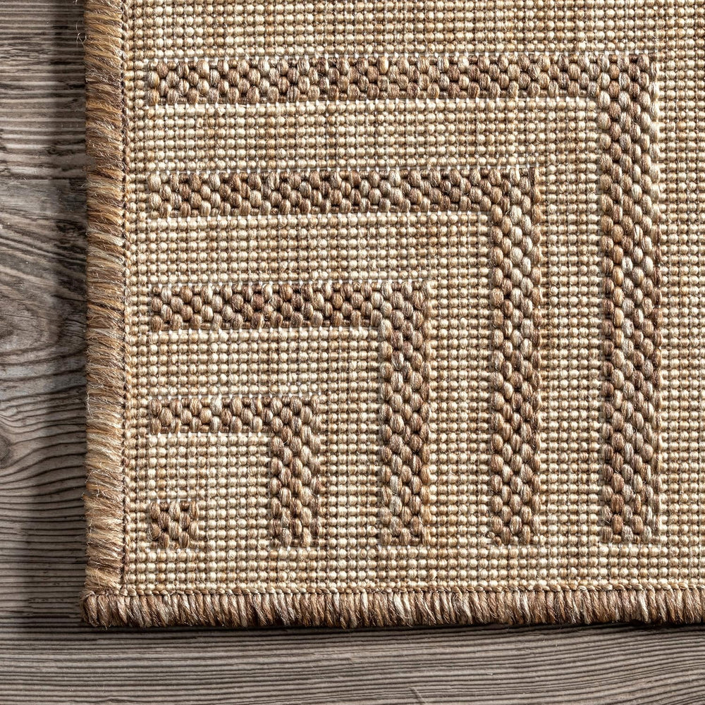 Nuloom Asha Light Brown Bordered Indoor/Outdoor Area Rug, 4' x 6'