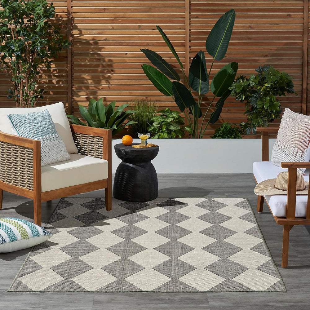 Nourison Home Positano Charcoal 4' x 6' Area Rug - Easy Clean, Non Sh...