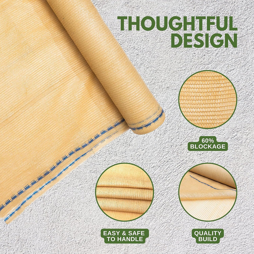 5'10"x100 ft 60% Eyelets Shade Cloth Roll