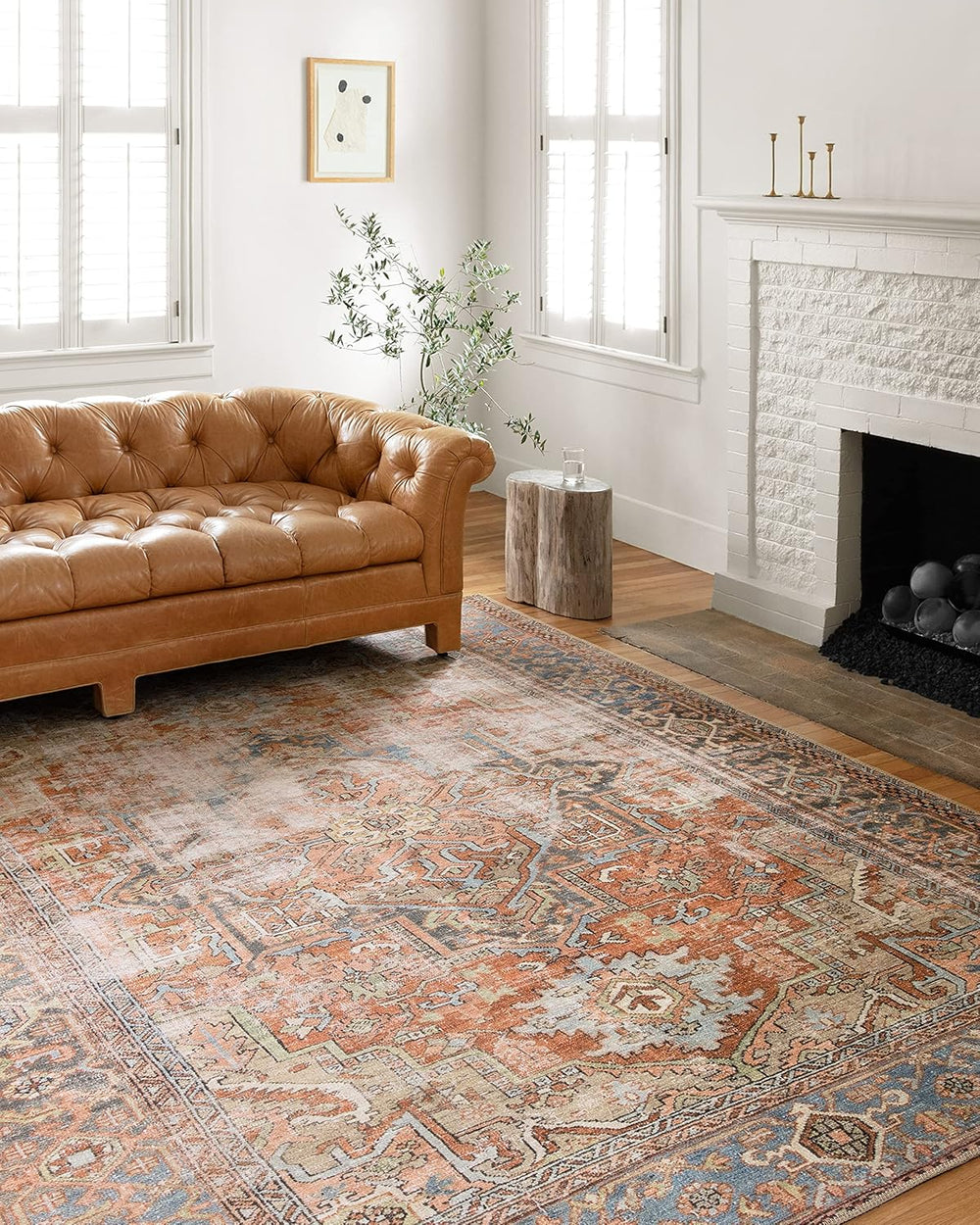 Loloi Loren Terracotta/Sky 5'-0" x 7'-6" Area Rug