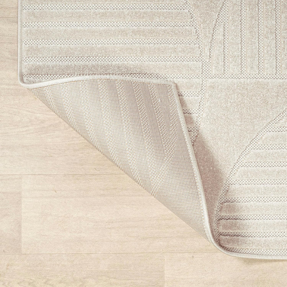 JONATHAN Y Nordby High-Low Arch Striped Ivory/Cream Indoor/Outdoor Area Rug, ...