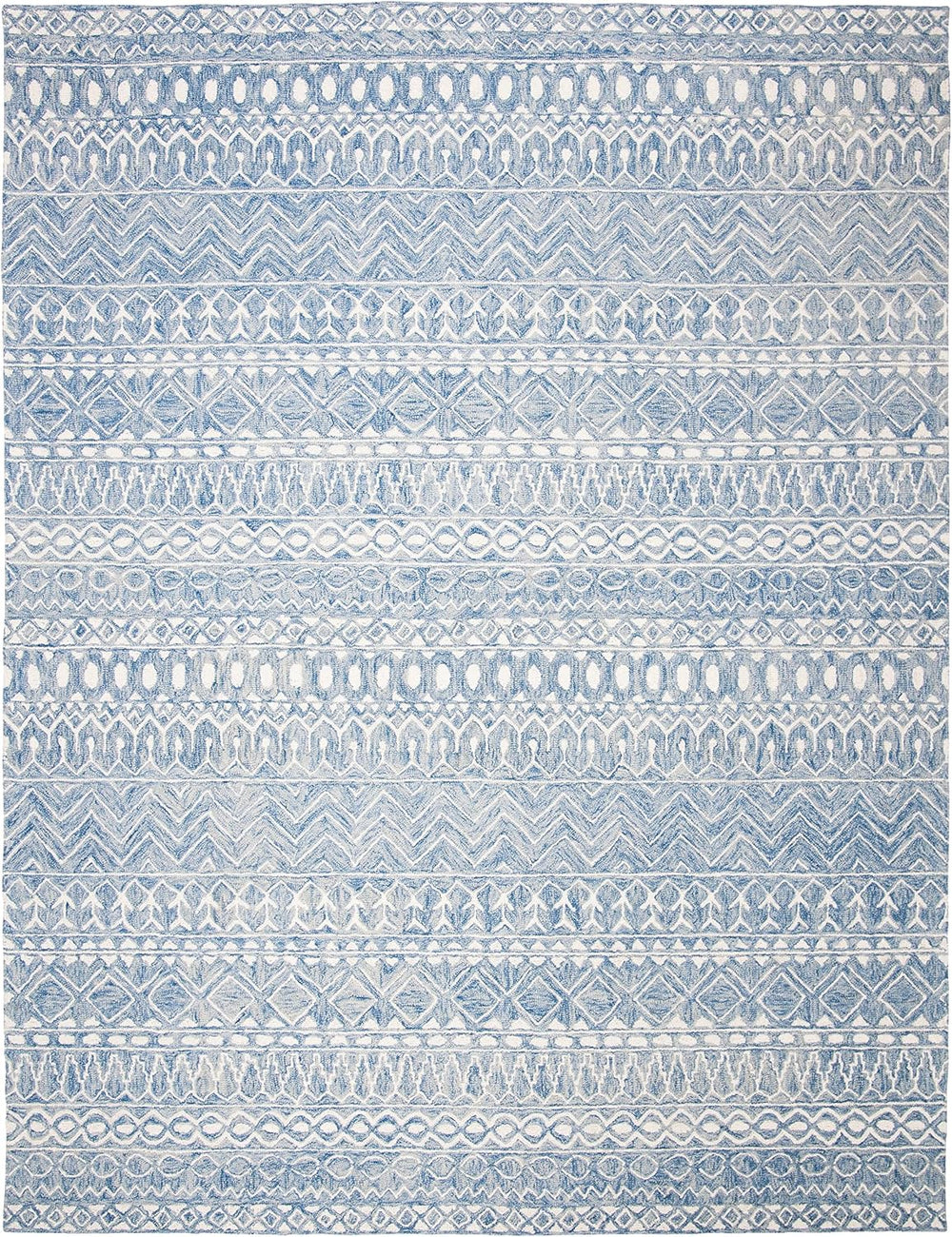 SAFAVIEH Micro-Loop Collection 10' x 14' BlueIvory MLP502M Handmade M...