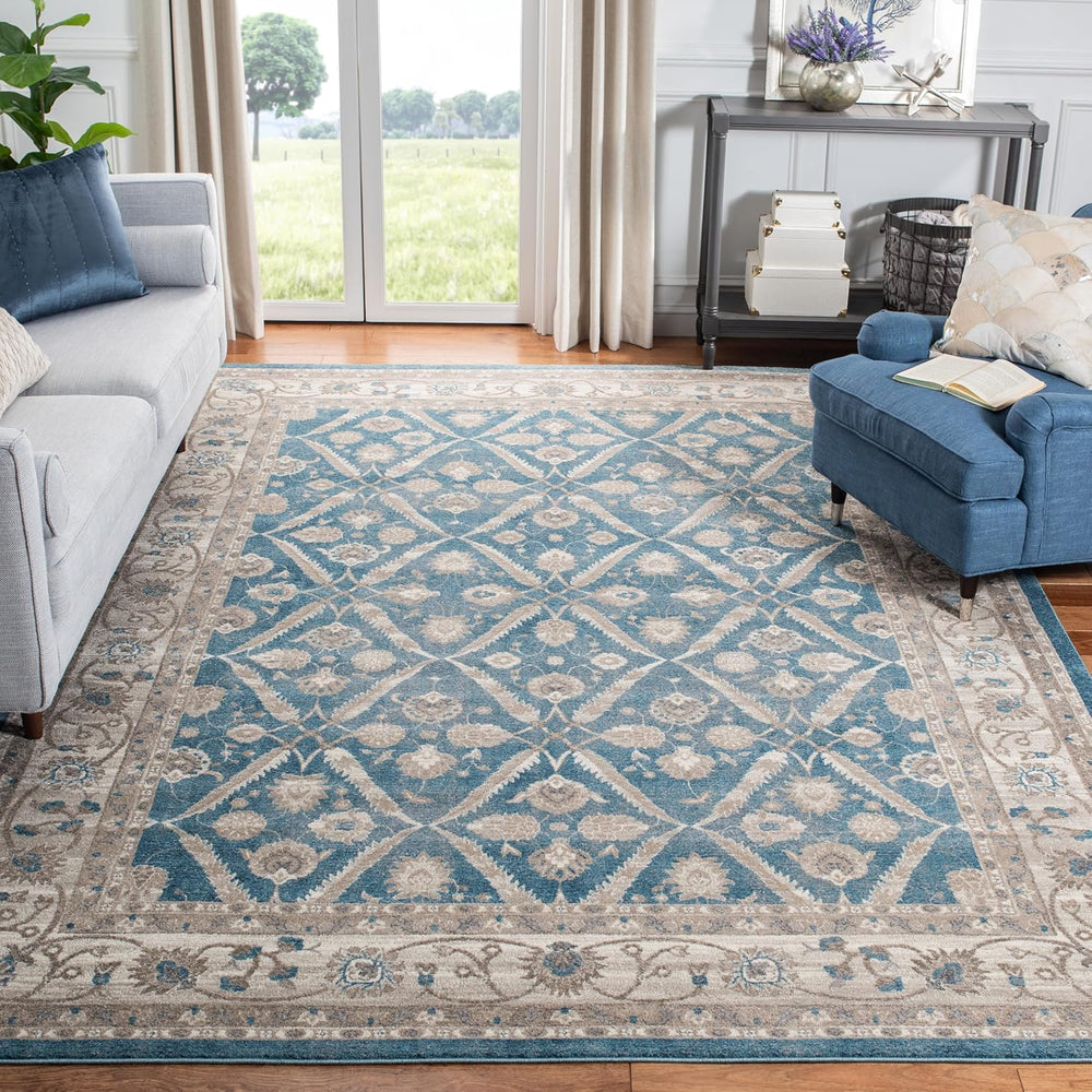 SAFAVIEH Sofia Collection Area Rug - 8' x 10', Blue & Beige, Vint...