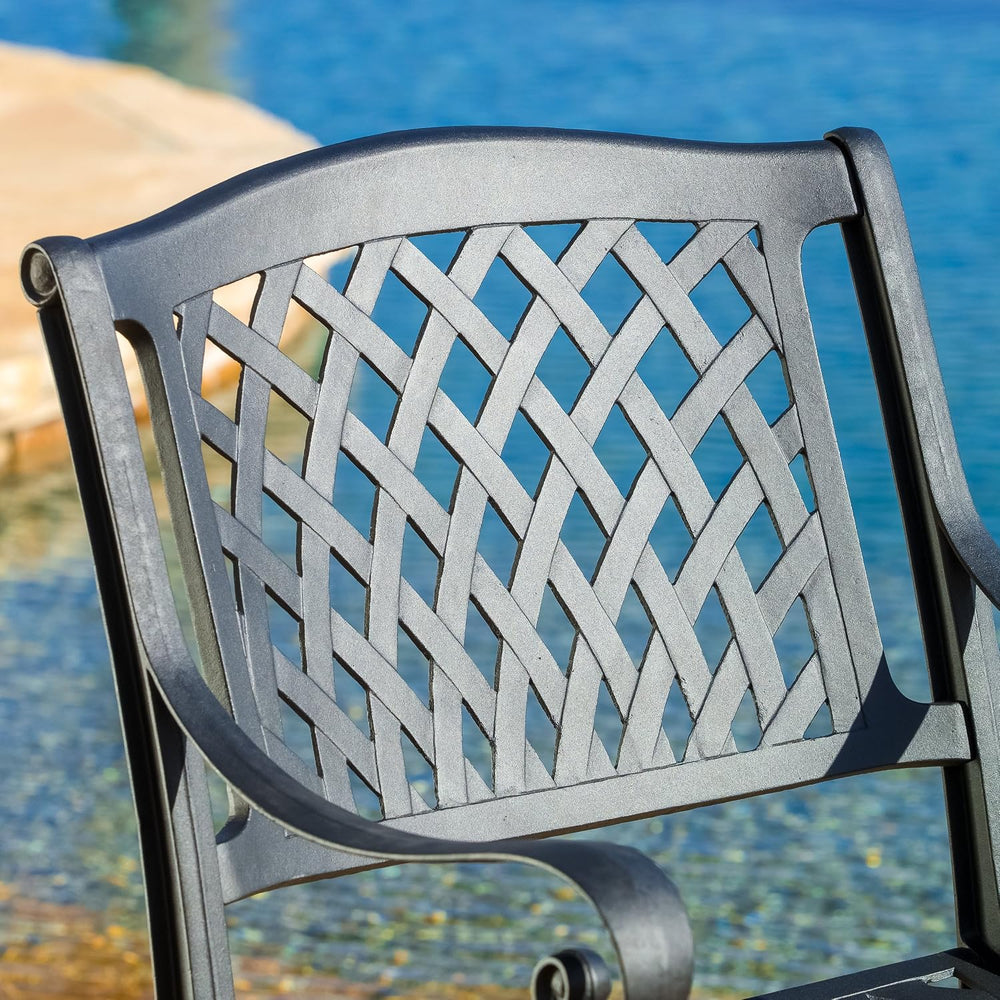 Christopher Knight Home Hallandale Cast Aluminum Outdoor Dining Set, 5-Pcs Se...