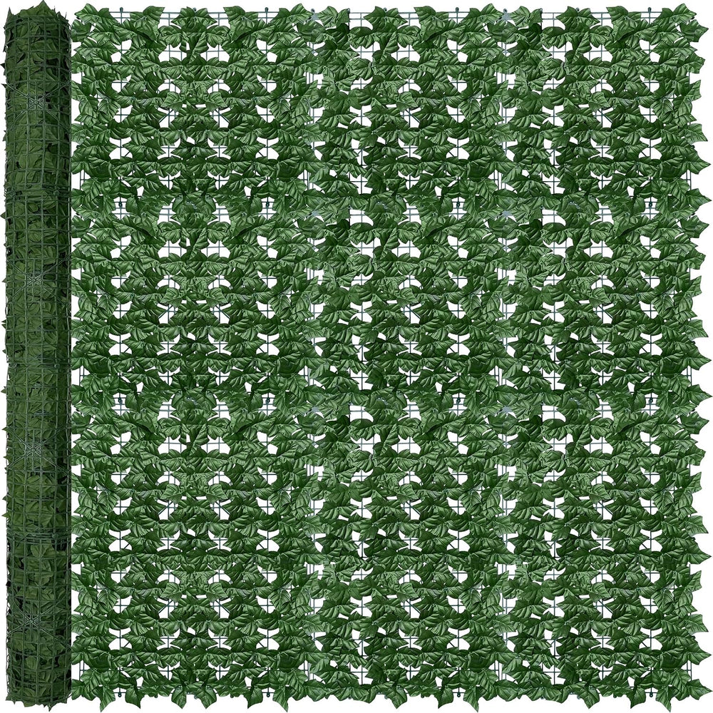 Artificial Ivy Privacy Fence Wall Screen: 72 x144 in UV-Anti Faux Greenery Ba...